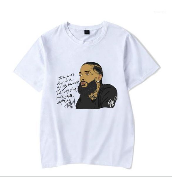 

womens designer tshirts personality rapper short sleeved shirts girlsl loose mens clothes new nipsey hussle, White