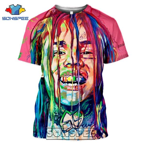 

6ix9ine cartoon rapper 3d print shirts kawaii hentai kawaii men clothing