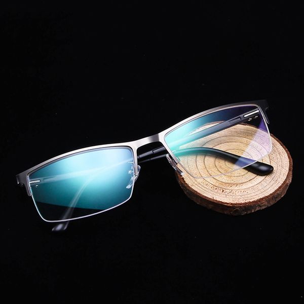 

2020 new metal men's flat mirror trend simple business personality glasses frame tr retro can be equipped with myopia glasses, Black