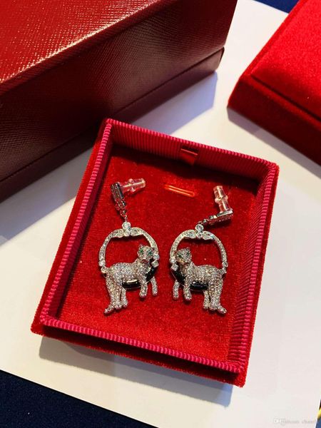 

дизайнер luxury sterling silver leopard серьги женщин серьги ручной животных stud подарочные аксессуары