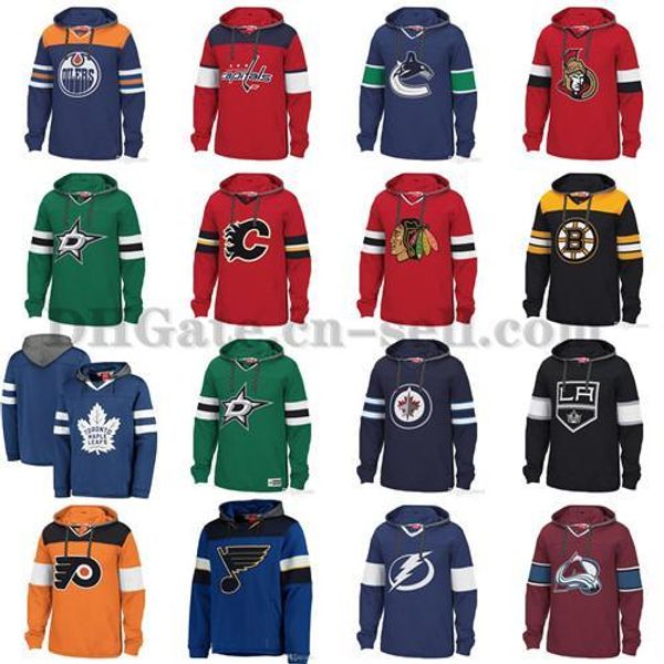 

custom hockey hoodie pullover men women youth chicago blackhawks vancouver canucks st. louis blues tampa bay lightnin rangers boston bruins, Black;red