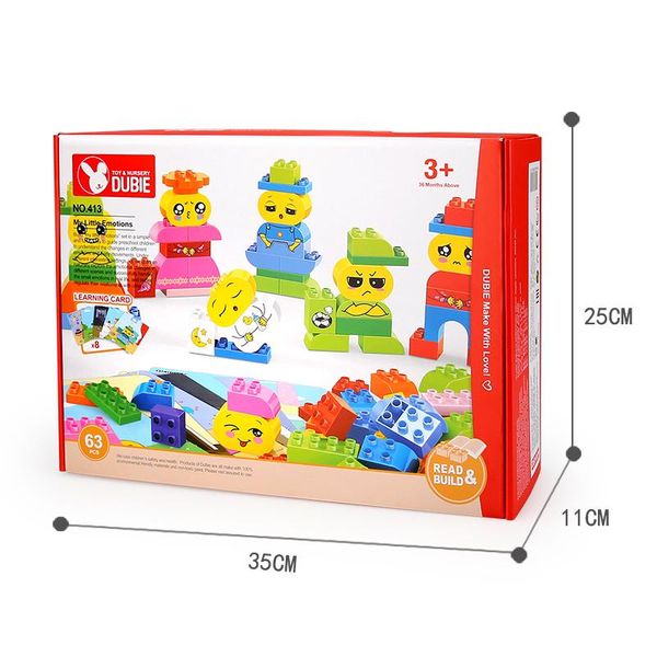 

63pcs children early educational toys creative big particle assembly building blocks my little emotions series for kids gift 06