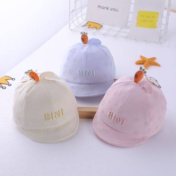 

baby hat spring and autumn thin newborn caps cute baseball cap, Yellow