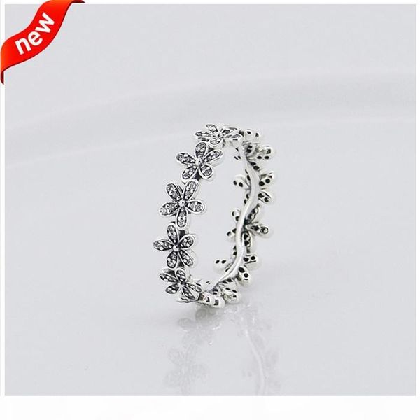 

compatible with designer jewelry ring daisy silver rings with cubic zircon 100% 925 sterling silver jewelry wholesale diy kka1951