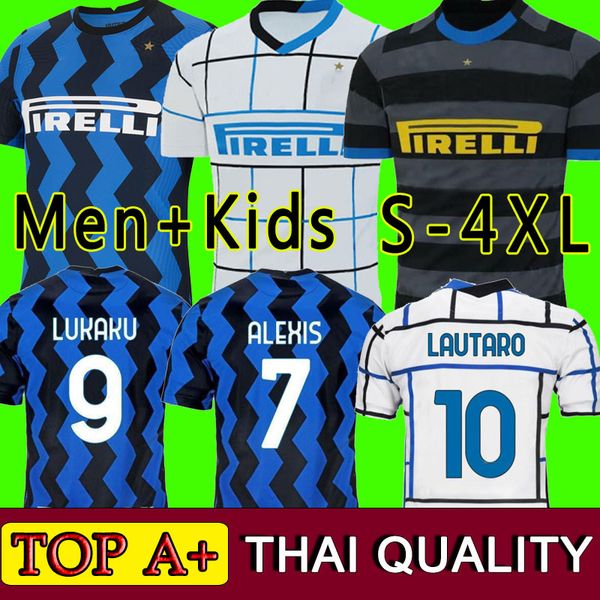 

4xl thailand inter 20 milan 21 soccer jerseys 2020 2021 alexis eriksen lautaro hakimi barella de vrij lukaku men+kids jerseys maillots de, Black;yellow