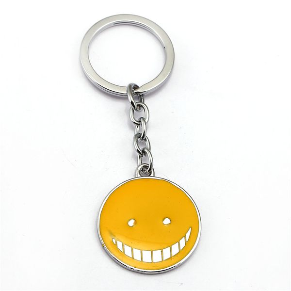 

anime assassination classroom korosensei keychain metal alloy car key chain chaveiro for fans surrounding gifts holder hc12149, Silver