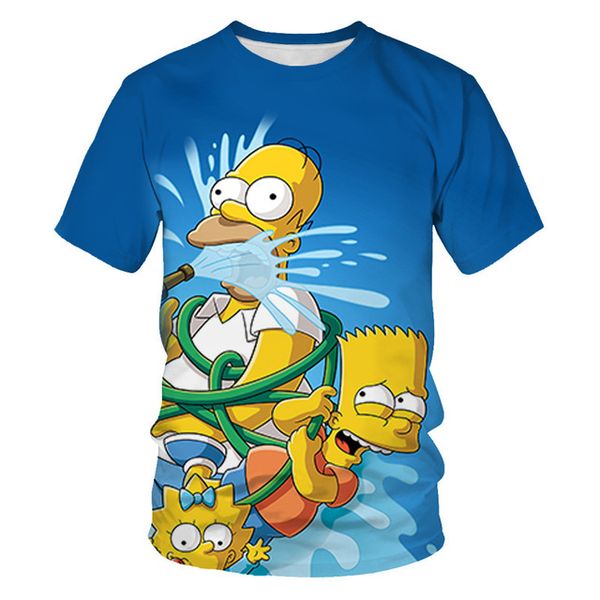 

new simpsons couple street summer 3d print shirts hippie funny comics men clothing