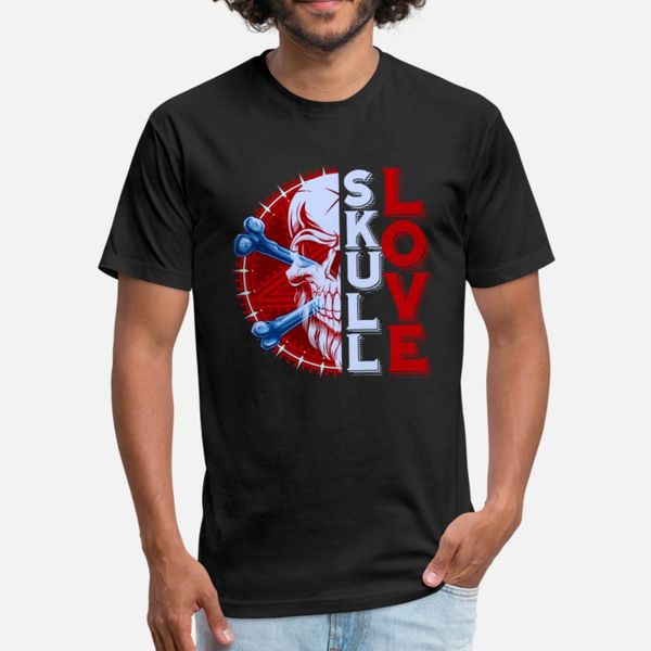 

skull love skeleton gothic t shirt men designs tee shirt crew neck trend anti-wrinkle funny casual spring slim shirt