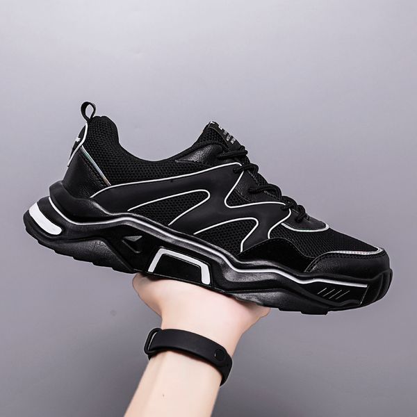 

new autumn and winter double net breathable sports men's shoes, lightweight and absorption, Black