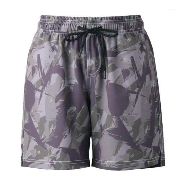 

beach shorts loose elastic waist homme shorts fashion relaxed casual mid waist camouflage mens summer clothing designer, White;black