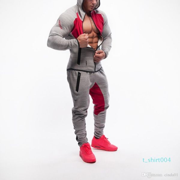 

New Mens Bodybuilding Hoodies Gym Workout Shirts Hooded Sport Suits Tracksuit Men Chandal Hombre Gorilla wear Animal 66t04