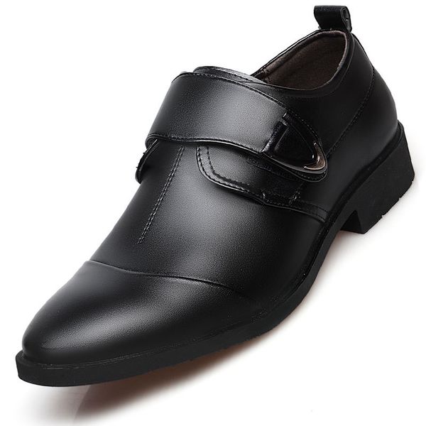 

dress shoes men wedding microfiber leather formal business pointed toe for man men's oxford flats, Black