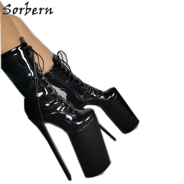 

black pu ankle boots for women plus size ladies party shoes chaussures femme spike heels buckle strap 2020 new botines mujer