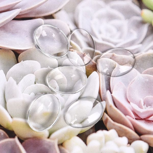 

50 pcs/lot 10x14mm oval cabochons transparent glass clear flat back for diy pendant findings jewelry making handmade accessories