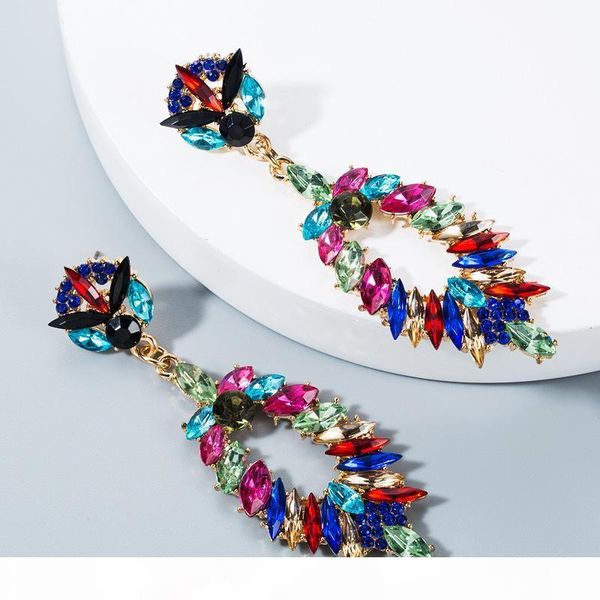 

2020 fashion new diamond earrings retro european and american trend female generous temperament diamond earrings personality earrings, Silver