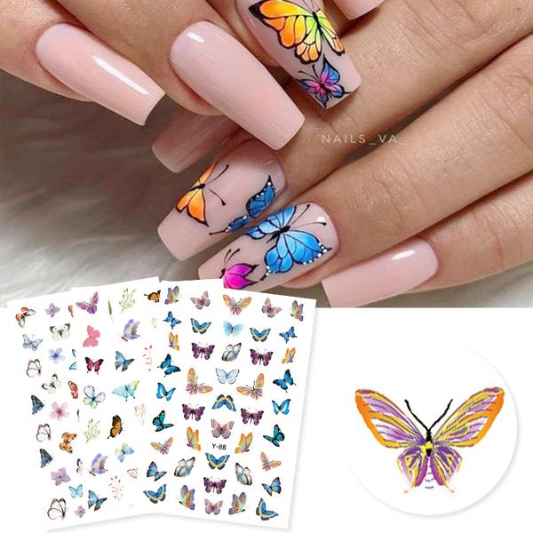 

10pcs nail sticker 3d butterfly nail sticker new cross-border bronzing, Black