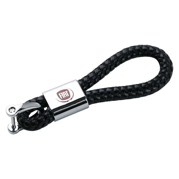 

1pcs car keychain braided rope suitable for fiat 500 zhi yue fei xiang palio siena key chain key ring metal accessories, Silver