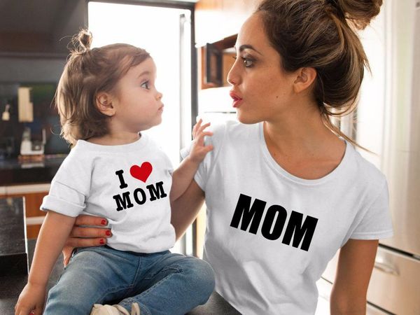 

mum mama and daughter t shirts dress mother daughter tshirt love mom mommy and me clothes family matching outfits look clothing, Blue