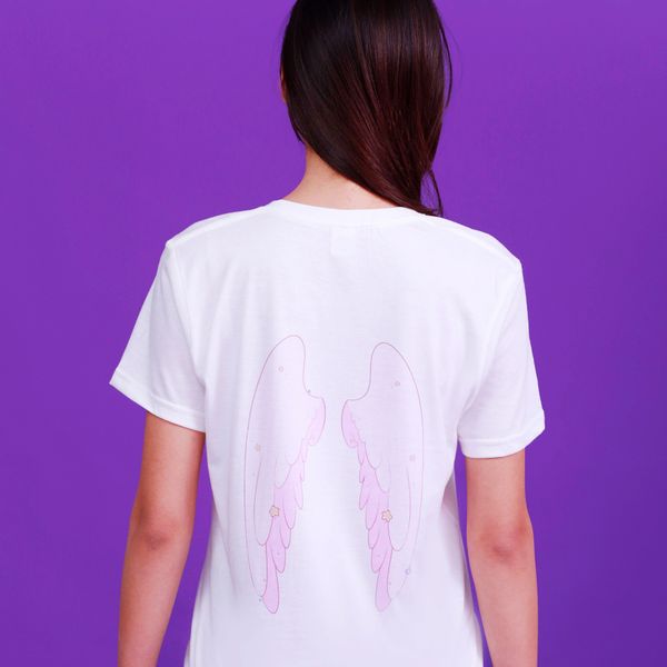 

angelic wings women's knits & tees,shirt, White