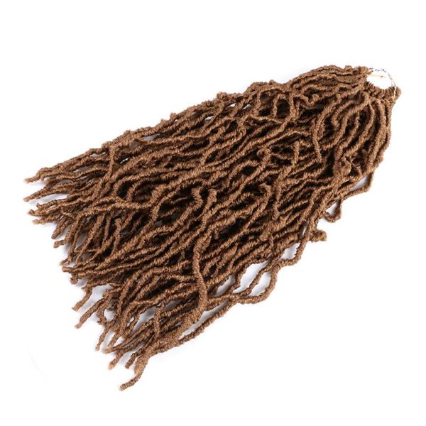 

goddess locs soft crochet hair braids 18 inch faux locs curly synthetic hair pre loop crochet braiding nu locs crochet hair 90g/pc, Black