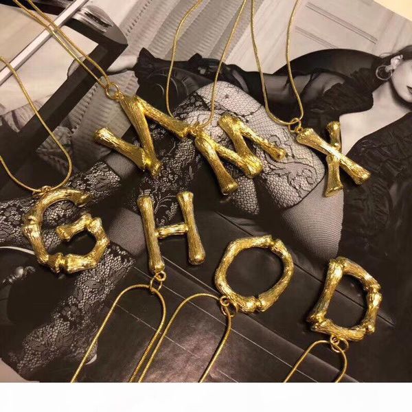 

vintage brand designer copper with 18k gold plated big 26pcs alphabets letters pendant necklace for women jewelry, Silver