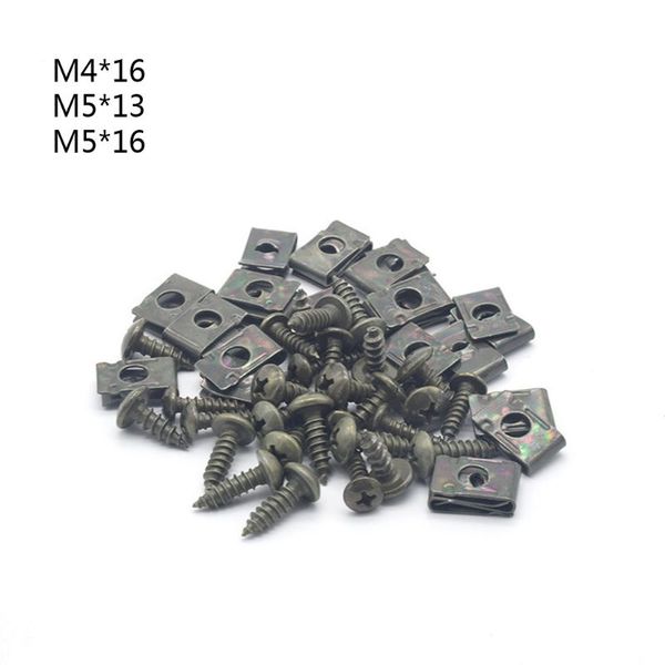

m4/m5 motorcycle anti-rust u-type metal clips self-tapping screws retainer kit for motorcycle fairing scooter