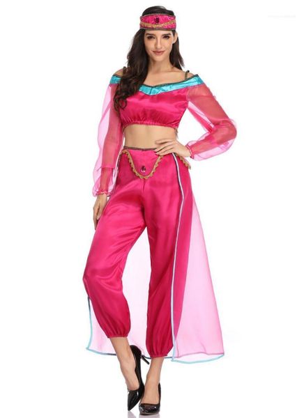 

costume womens princess jasmine cosplay aladdin ladies cosplay set halloween movie theme, Black;red