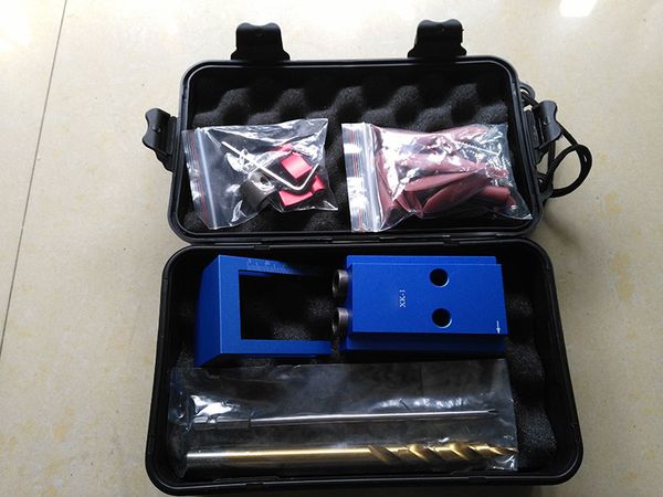 

wood working aluminium alloy mini pocket hole jig kit system,joinery with 3/8" inch 9.5mm step drill bit,