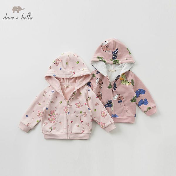

db10777 dave bella spring infant toddler baby girl fashion print coats children cute kids clothes, Blue;gray