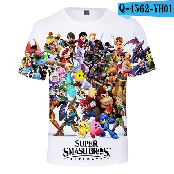 

super smash bros. game boys men brand 3d print shirts hippie plus size graphic men clothing