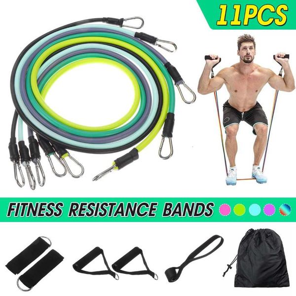 

11pcs resistance bands practical elastic training rope for yoga pilates workout fitness resistance band workout equipments 2020
