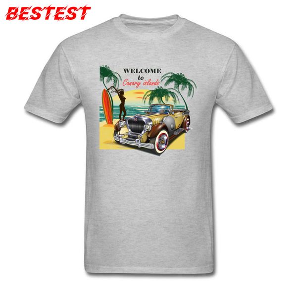 

holiday gift t-shirt men classic car printed t shirts canary island casual clothing slim fit cotton tees 3d tshirt