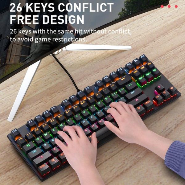 

keyboards mechanical keyboard wired led light usb gaming for game lappc