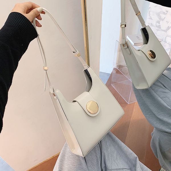 

solid color pu leather shoulder bag 2020 summer new fashion women designer shoulder bag all-match underarm money