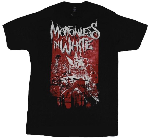 

неподвижные в white mens t shirt haunted house ножевое изображение