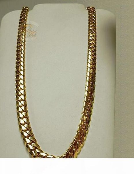 

14k золото майами мужская кубинский снаряженная ссылка цепи ожерелье 24, Silver