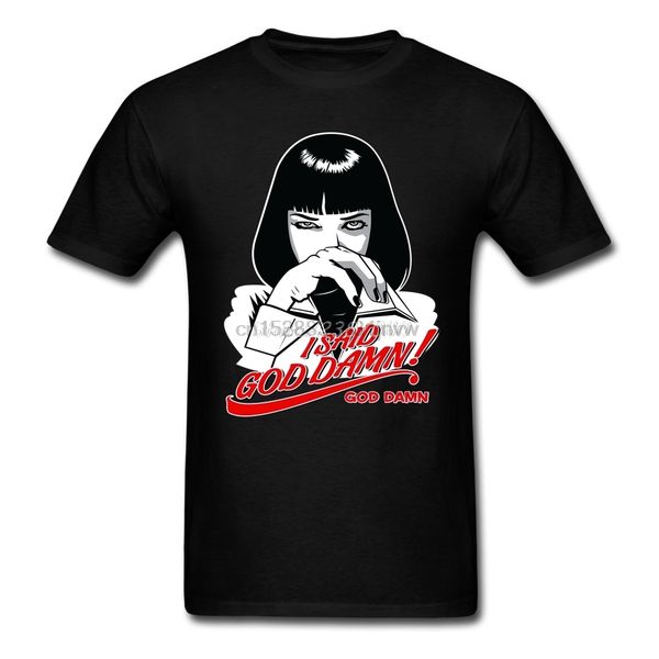 

i said god damn pulp fiction t shirt plus size short sleeve custom men t shirt hipster geek o neck cotton men shirts