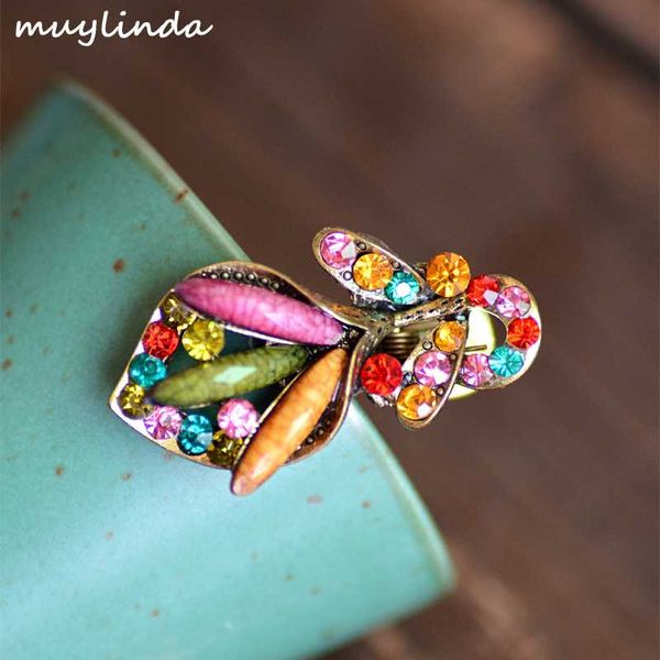 

retro tulip flower small hair clip antique bronze plating hair jewelry for women classsic hairgrips accessories, Golden;silver