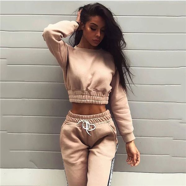 

women's tracksuits autumn woman tracksuit long sleeve thicken hooded sweatshirts 2 piece set casual sport suit women sweater, Gray