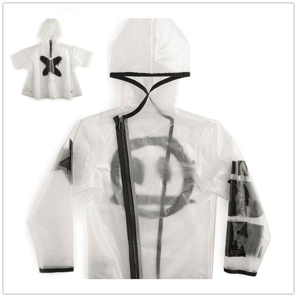 

pre-sale 2020aw autumn and winter models boys and girls baby transparent waterproof hooded long-sleeved trench coat, Blue;gray