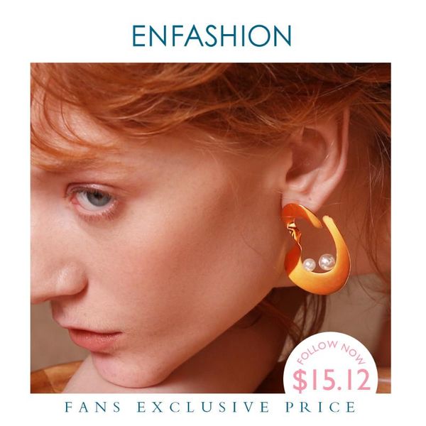 

enfashion ripple earring trendy geometric pearl drop earrings for women earings fashion jewelry pendientes mujer moda 2020 e1058, Silver