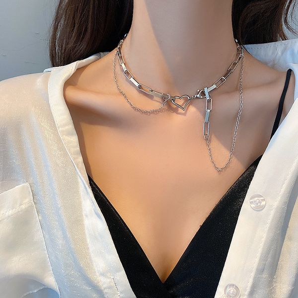 

niche design short necklace hip-hop style personality collar trend short clavicle chain ladies party jewelry accessories gifts, Golden;silver