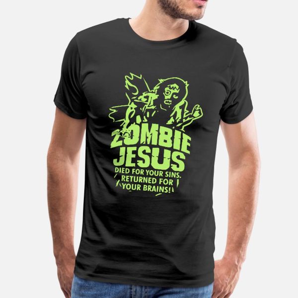 

zombie jesus t shirt men personalized cotton o-neck slim graphic breathable spring vintage shirt
