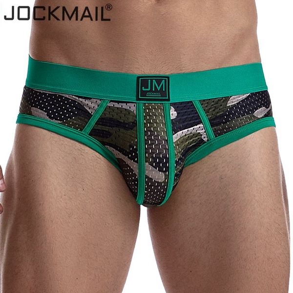 

jockmail brand new men's underwear camouflage mesh underwear men briefs breathable low waist underwear, Black;white
