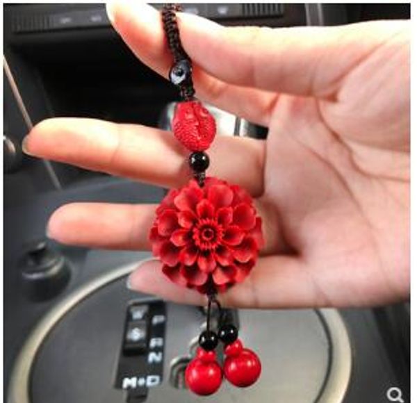 

cinnabar sunflower car keychain pendant bag chain creative gift, Silver
