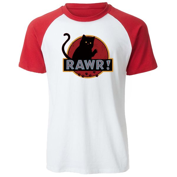 

2019 summer brand man tshirt streetwear rawr cat raglan t-shirt funny monster mens t shirts cotton tee shirt