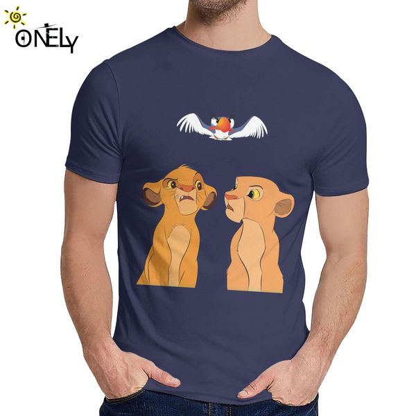 

leisure man t shirt lion king cartoon simba & nala cotton 2019 new classic round neck cartoon design t-shirt