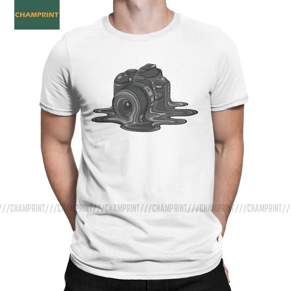 

camera melt pgraphy t shirts men 100% cotton unique t-shirt round neck p pciture pgrapher tee shirt short sleeve 6xl