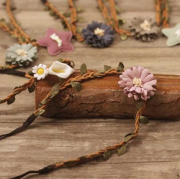 

newborn pgraphy props various colors and styles baby girl floral headbands headwear, Slivery;white