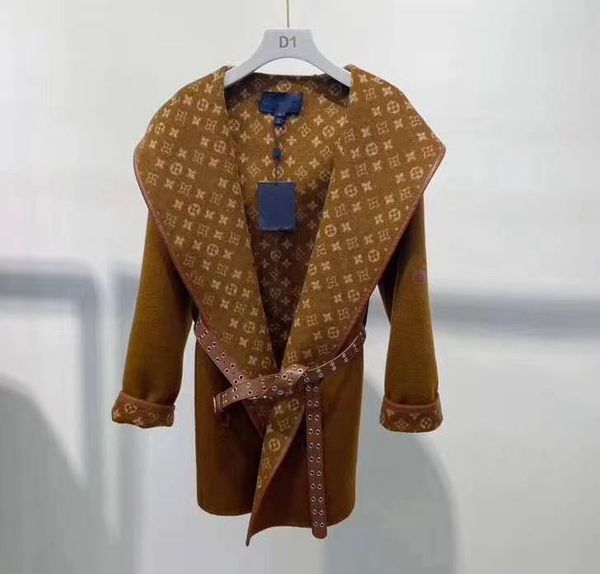 

20 women's wool & blends coat autumn and winter new camel coat european popular double-sided woolen outwear coat, Black